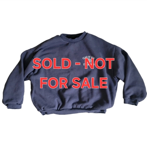Fear of God Other - Fear of God Essentials Blue Crewneck Sweater with Ribbed Cuffs